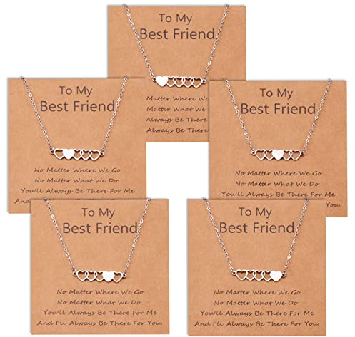 CheersLife 2/3/4/5/6 Stück Freundschaftsketten Beste Freundin BFF | Langstrecken Passende Herzkette Schmuck Geschenk Für Frauen Mädchen Jungen Töchter Schwestern Geburtstag