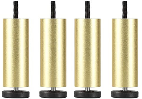 4 Stück Möbelfüße mit Gewinde Aluminiumlegierung Küchenfüße Sofa Füße Höhenverstellbar Tischbeine,DIY-Ersatzfuß-Hardware-Zubehör,Für Möbel Sofa Schrank Tisch Schrankbeine (18cm,Gold)
