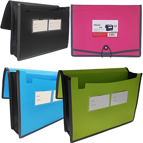 Cartella portadocumenti espandibile, in plastica di alta qualità, 8,3 cm, formato A4, per casa, scuola, ufficio, organizzazione, confezione da 4
