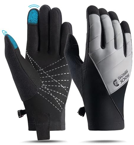 ROCKBROS Fahrrad Handschuhe Winter/Herbst Thermo Sporthandschuhe Vollfinger Stoßfeste Fahrradhandschuhe zum Radfahren, Laufen, Wandern Herren/Damen