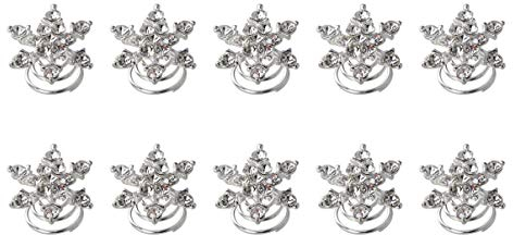 OSALADI 10st Strass-kristall- Brauthaar Kristall Haarspange Schneeflocken Haarspiralen Kristall-haarspangen Haarspiralen Schneeflocken Haarschmuck Kopfbedeckung Weiß Anmut Damen