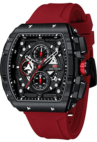 Relojes para Hombres Moda Deporte Reloj de Pulsera con Correa de Silicona Relojes para Hombre