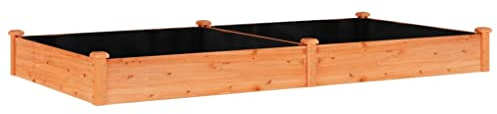 vidaXL Garden Raised Bed, Outdoor Raised Planter with Liner, Planter Pot for Vegetable Fruit, Flower Bed for Patio Backyard, Brown Solid Wood Fir