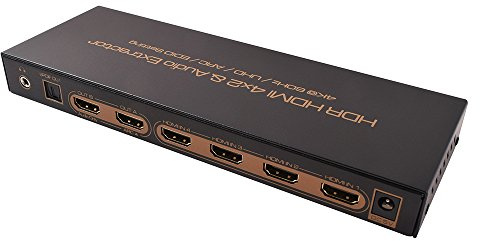 XOLORspace 4X2 HDMI Matrix Switcher Wählen Sie einen von Vier HDR HDMI Eingängen auf einen HDR HDMI Ausgang und einen HDMI Ausgang nur für Audio (4k 60hz blk)