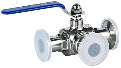 Schlauchverschraubung, Schlauchverbinder, Edelstahl-Schnellmontage-Dreiwege-T-Typ L-Typ 3/4 1 2 DN20 25 32 40 50 Sanitär-Kugelhahn mit manueller Klemme und Schnellöffnung (Farbe: DN50) (Farbe: DN32