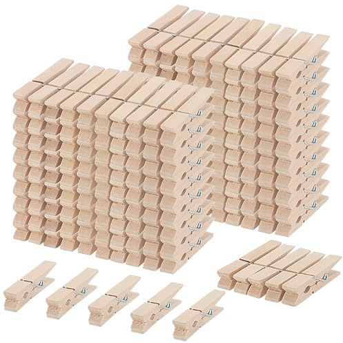TAICHEUT Wäscheklammern aus Holz, 7,2 cm, große Wäscheklammern aus Holz, Wäscheklammern für Wäscheleine, Bastelarbeiten, 200 Stück