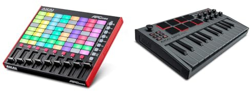 Akai Professional APC Mini MK2 - USB MIDI Pad Controller für Clip Launching mit Ableton Live Lite & AKAI Professional MPK Mini MK3 – 25-Tasten USB MIDI Keyboard Controller