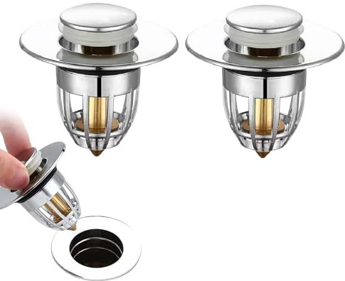 Xujuika Lavabo Bagno Universale Pop Up | Filtro per Lavello A Spinta | Tappi per Lavandino Bagno con Filtro Anti Clogging per Vasca da Bagno, Cucina, Lavabo, Facili da Installare E Pulire