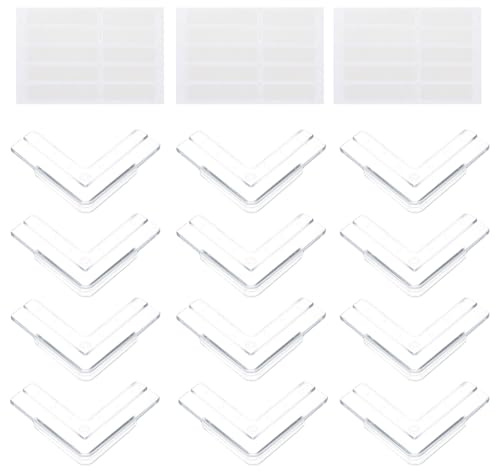 HOMSFOU 12 Pezzi Protezione Angolo Finestra e Scrivania, Studio Bambino, Tavolo in Alluminio e PVC Bianco