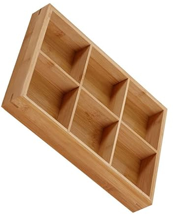 Bandeja de Madera Dividida, Bandeja de Madera para Servir, Plato Multifuncional con Múltiples Compartimentos para Restaurantes de Ollas Calientes, Plato de Sushi para (6