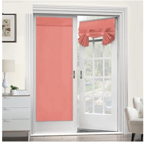 MZPOZB Krawatte Jalousie Vorhang Panels Schalldämmende und stark schattierende Türvorhänge, stanzfreie Glastürvorhänge, vielseitig einsetzbar Fenstervorhang (Color : Pink)