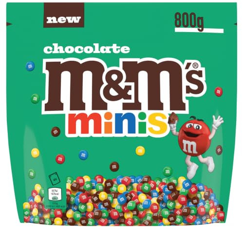 M&M's Minis Confetti al Cioccolato al Latte Formato Famiglia 800g | Piccoli confetti colorati di cioccolato cremoso,formato famiglia generoso perfetto per decorare dolci e condividere