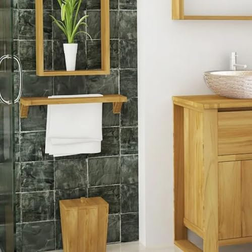 Teako Design Teak Handtuchhalter Theodora Massivholz, FLEGT-lizenziert, für das Badezimmer geeignet, Nachhaltig, Badaccessoire, Modern, 50 x 10 x 20 cm