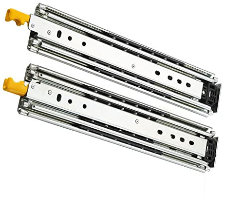 DLAZUM Guide per cassetti per carichi Pesanti con Serratura 300 350 400 450 500 550 600 650 700 750 mm Guide per cassetti con rotelle Pieghevoli Guide per cassetti Guide 220 kg 1 Paio (500 mm/20 po