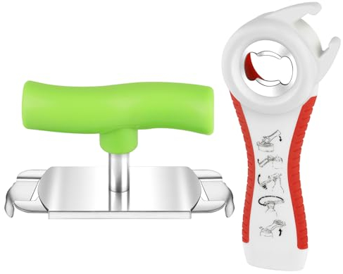 2 Stück Dosenöffner Set Effortless Arthritis Jar Opener Glasöffner Schraubdeckelöffner Deckelöffner Schraubgläser für Senioren und Schwache Hände oder Arthritische Hände
