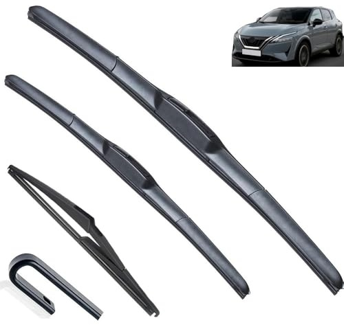 Compatible with Nissan Qashqai J12 Wiper Blade Set 2021 2022 2023 12 Front Rear Windshield Brushes Windscreen Window Car Accessories Refill