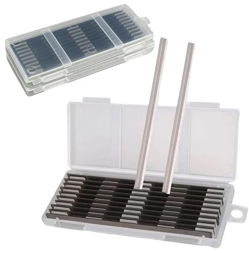 20PCS Reversible Electric Planer Blades 82mm, High Carbon Steel Planer Blades with Two Cutting Edges & Precision Ground Hss Compatible with Makita, Black & Decker, Bosch, Dewalt, Trend and Elu Planers