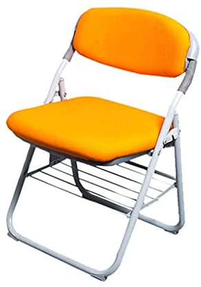 UYHBCNQD Besucherstuhl Gepolsterter Klappstuhl Gelb Metall Portableevent Stuhl Für Home Office Stuhl Konferenzstuhl Café Gepolsterter Esszimmerstuhl Leicht bewegen