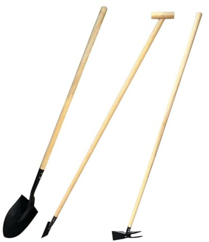 Mon Mobilier Design OGROD Lot d'outils de Jardinage Pelle bêche + Binette + serfouette Panne et Fourche
