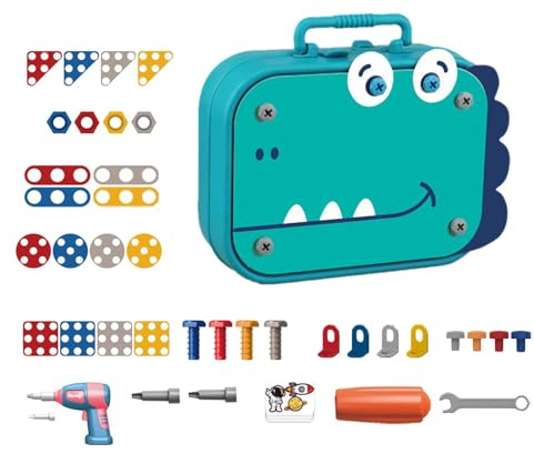 Cassetta degli attrezzi per bambini, set di strumenti per giocattoli, set di giocattoli da carpentiere per, 211 pezzi giocattolo a vite per, set di viti abilità di base giocattolo di apprendimento