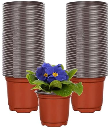 KPYZLBD Anzuchtköpfe 100 Stück, Pflanztopf Plastik 10cm, Grow Töpfe, Pflanzenbau Töpfe Pflanzen, Pflanzliche Saatgutanbau Blumentopf, Häufig für Gemüse, Obst und krautige Pflanzen Universal