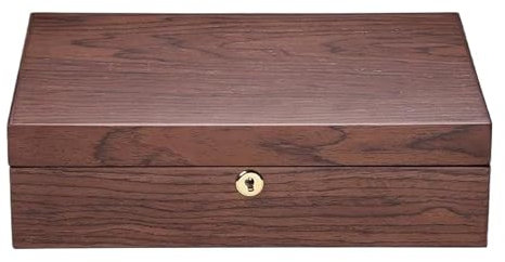PDURMBUAB Schmuckaufbewahrung Holz Ring Vintage Box Mit Schloss Uhr Schmuck Box Walnuss Aufbewahrungsbox Massivholz Ohrringe Mit Schloss Schatulle Schmuckschatulle Schmuckbox Schmuckkästchen Klein