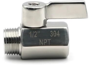 304 Edelstahl Mini Kugelhahn Sanitär 1/8 1/4 3/8 1/2 3/4 NPT Weiblich Männlich Gewinde Wasser Öl 2-Wege Kugelhahn Homebrew(Male X Female,NPT-3/4)