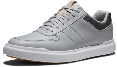 FootJoy Zapato de Golf Casual Contour para Hombre, Gris Gris Blanco, 42.5 EU