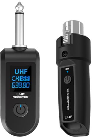Daijianbin microfono fili, trasmettitore XLR wireless UHF e ricevitore per microfono dinamico, mixer audio, sistemi PA