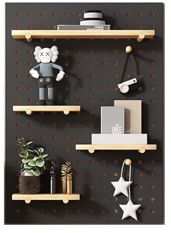 Générique Étagère de Rangement Murale en Panneau perforé, Panneau perforé en Bois, présentoir Mural en Panneau perforé, Panneau perforé en Bois pour Garage, Organisateur Mural en Panneau perforé, kit