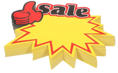 Letreros de Precios Grandes Wm-101, Papel, 100 Piezas para Retail | Display Claro y Uso Fácil, Apariencia Profesional, Diseño de Gran Tamaño, para Ferias Comerciales
