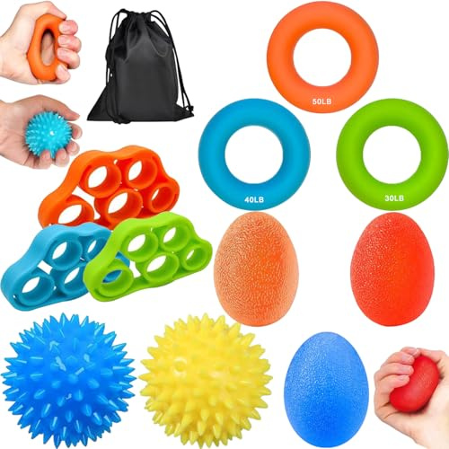 Mockotta Fingertrainer Handtrainer Ball Set,Handtrainer Fingertrainer,Fingerkrafttrainer,FingertrainerHandtrainer Ball Weich,Griffkraft Trainer,Arthrose Training,Lindert Stress