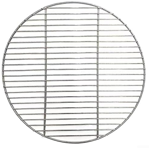 Floweringbeter Rejilla para barbacoa de camping de acero inoxidable, bandeja redonda de 43 cm para asar fácilmente al aire libre (43 cm)