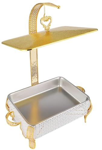 Chafing Dish Buffet Set mit Deckel – 5,5 l runder Edelstahl-Speisenwärmer für Catering, Party, Hochzeit und Bankett