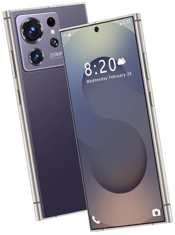 WMDMJT Telefoni cellulari S25 Ultra sbloccati con penna integrata, smartphone Android 14.0 versione globale 5G, schermo Incell HD Punch da 7,3 pollici, 16 GB di RAM, 1 TB di ROM,Purple-1TB