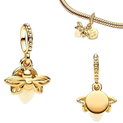 WEIMU Golden Charms 925 Sterling Silber Charm für Armband & Halskette, Schmuck Geschenke für Damen