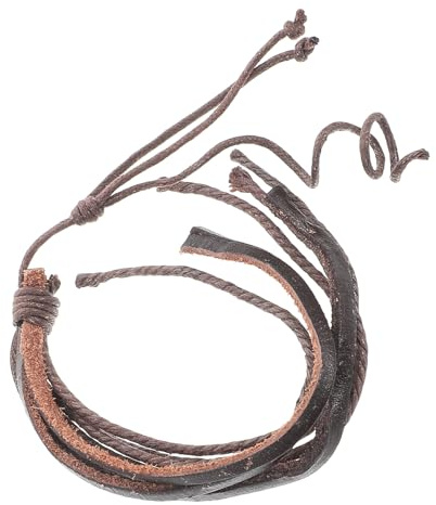 Abaodam Bracciale Uomo in Pelle Intrecciata Multistrato Corda Retrò Regolabile, Braccialetti Intrecciati in Corda per Donna e Uomo, Gioielli Artigianali da Polso Adatti a Regali e Uso