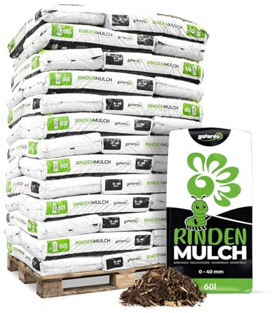 GALAMIO Rindenmulch 0-40 mm 2.640 L (39 x 60 L) 1 Palette | Naturbelassener Mulch aus 100% Baumrinde