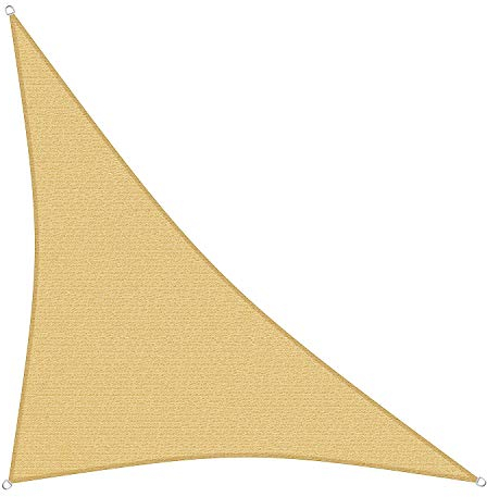 sunprotect 83290 Professional Sonnensegel, 5 x 5 x 7 m, 90° Grad Dreieck, Wind- & wasserdurchlässig, beige