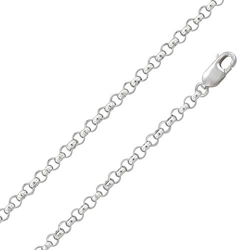 Designer Inspirations Boutique 925 Sterling Silver 1.3/1.7/2.0/2.9/3.3 MM Belcher/Rolo Chain Necklace for Women Men Unisex - 16 18 20 22 24 26 28 30 32 34 36 38 40 Inch