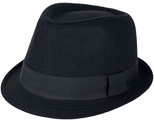 RED by EMP Unisex schwarzer Hut mit Garniturband und schmaler Krempe S-M