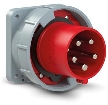 PCE 635-6 Clavija empotrable CEE 63 A 5P 6h IP67 Power Twist | Enchufe trifásico CEE de montaje fijo con protección contra agua y polvo, ideal para aplicaciones industriales de alta