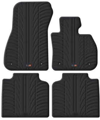 TRAVALL Rubber Car Mats (set of 4) compatible with BMW 2 Series (2014-2021) Heavy Duty Floor Mats Moulded Premium Mats Easy Clean Black with Clips - Anti Slip All-Weather Protection