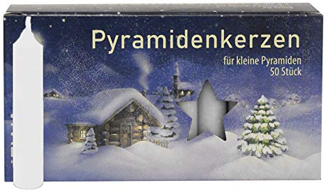 16er Pack Pyramidenkerzen klein, weiß ca. 14 x 74 mm (16 x 50 Stück), Weihnachtskerzen, Adventskerzen, Christbaumkerzen, Baumkerzen, Kerzen
