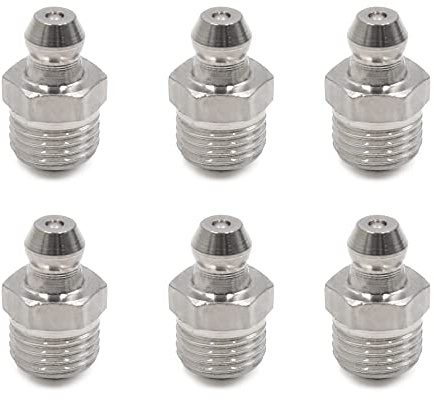 sourcing map 6pcs M10 x 1 Thread Stainless Steel Straight Grease Nipple Fitting