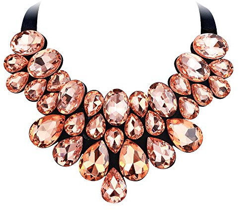 EVER FAITH Kragen Halskette Kostüm Statement Strass Kristall Choker Halskette für Damen Party Bankett Kleidung Klar