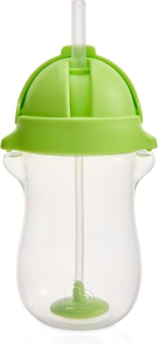 Munchkin Click Lock Tip and Sip Weighted Straw Cup, 10oz/296 ml, 1 pack, Green
