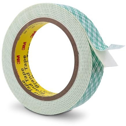 3M Doppelseitiges Schaumstoff Klebeband 25mm x 300cm 1 Rollen Weiß | Doppelt beschichtetes Urethan-Polyurethan-Band, für Kleben, Anbringen, Montieren, Innenbeschilderung Namensschildern