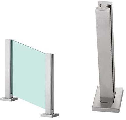 ZAQY Ringhiera Vetro Scale Interne Esterni Ringhiera in Vetro in Acciaio Inossidabile, Sistema di Ringhiere per Balaustre con Viti, Palo di Recinzione in Vetro per Balcone/Terrazza/Scale/Giardino