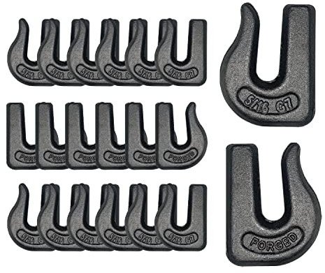 20 Stück robuste 5/16 Zoll Schweiß-Haltegriffhaken, Klasse 70 Gabelkopfkettenhaken für Anhänger, LKW, Takelage, Pritsche, Traktoren, Lader, Eimer, Spanngurte (20)